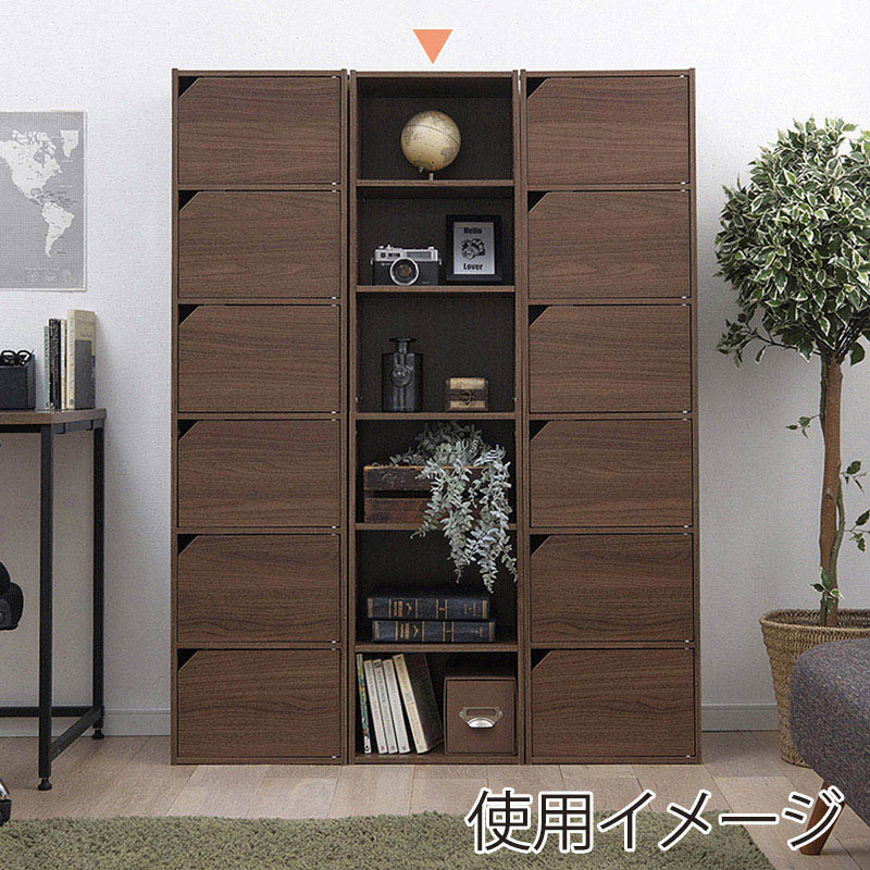 アイリスオーヤマ モジュールボックス　可動棚　幅36.6cm 36.6×144.6　ウォールナット MDB-6K 1台（ご注文単位1台）【直送品】