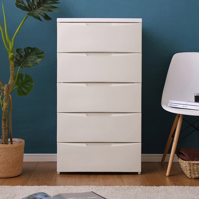 アイリスオーヤマ ルームチェスト 幅55cm 5段 ホワイト/アイボリー RC-555 1台(ご注文単位1台)【直送品】