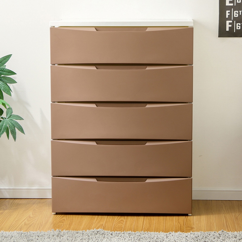 アイリスオーヤマ ルームチェスト 幅72cm 5段 ホワイト/ブラウン RC-725 1台(ご注文単位1台)【直送品】