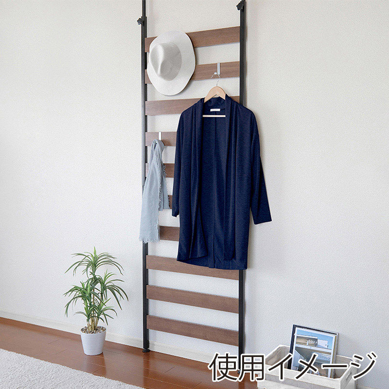 アイリスオーヤマ ウッドウォールラック 幅68cm ブラック WLR-66 1台(ご注文単位1台)【直送品】