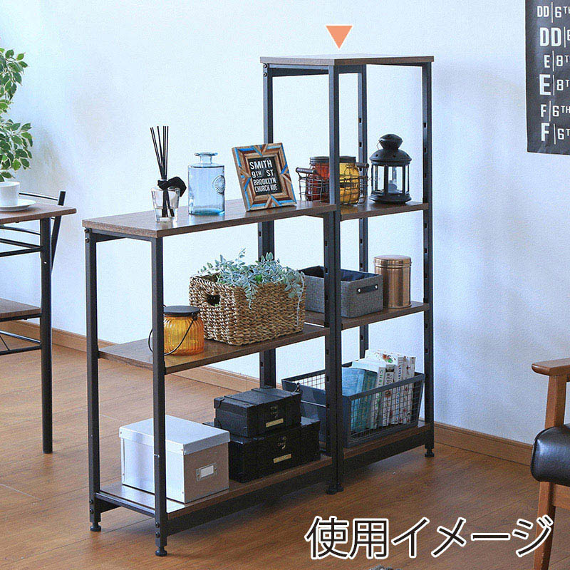 アイリスオーヤマ スチールウッドラック　幅42.4cm　4段 ブラウン SWR-4212 1台（ご注文単位1台）【直送品】