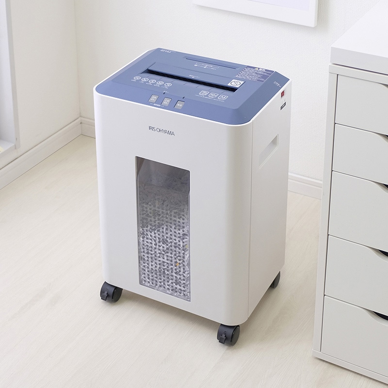 アイリスオーヤマ オフィスシュレッダー ホワイト/ネイビー OF16J 1台(ご注文単位1台)【直送品】