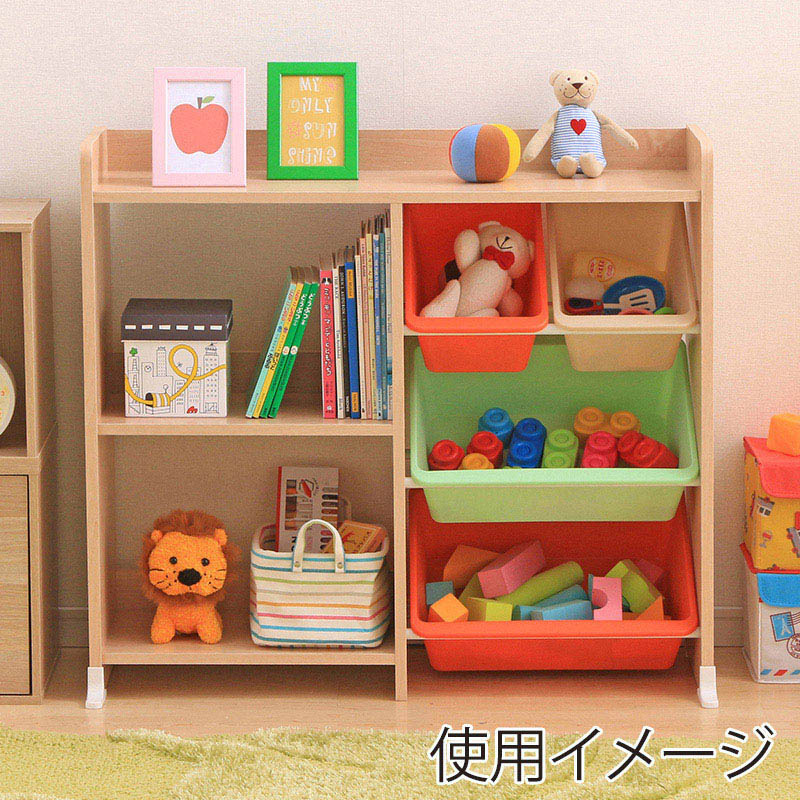 アイリスオーヤマ 本棚付トイハウスラック キャロット HTHR-34 1台（ご注文単位1台）【直送品】