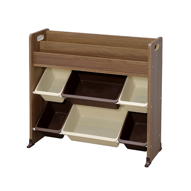 アイリスオーヤマ 絵本棚付トイハウスラック ウォールナットブラウン ETHR-26 1台(ご注文単位1台)【直送品】