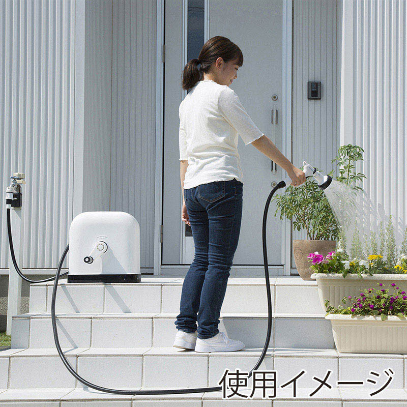 アイリスオーヤマ フルカバーホースリール ハイグレード 20m ブラック/ホワイト FHHG-20 1台(ご注文単位1台)【直送品】