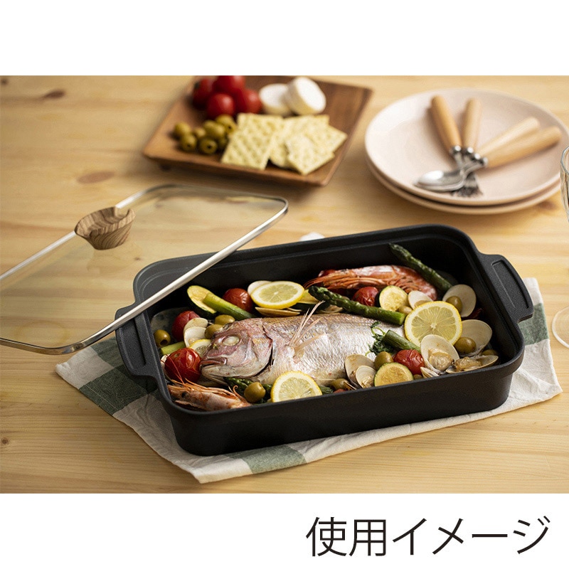 アイリスオーヤマ スキレットコートグリルパン IH/ガス火/オーブン対応 ブラック SKL-G 1個(ご注文単位1個)【直送品】