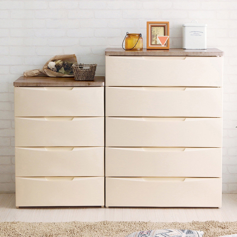 アイリスオーヤマ デザインウッドトップチェスト　5段 アイボリー DW-725 1台（ご注文単位1台）【直送品】