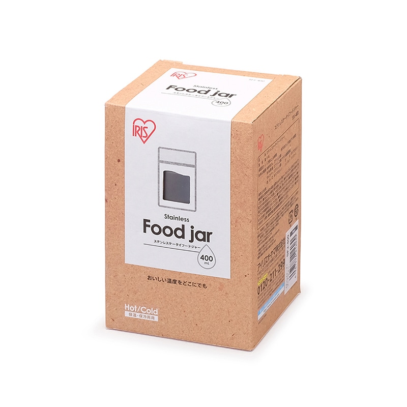 アイリスオーヤマ ステンレスケータイ フードジャー 400ml ネイビー SFJ-400 1個(ご注文単位1個)【直送品】