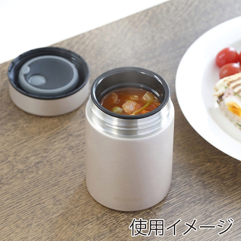 アイリスオーヤマ ステンレスケータイ フードジャー 400ml ゴールド SFJ-400 1個(ご注文単位1個)【直送品】