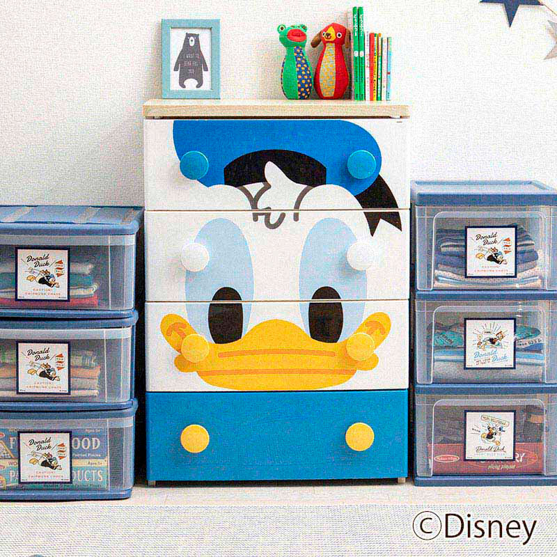 アイリスオーヤマ キャラクターチェスト 4段 ドナルド NHG-W554 1台(ご注文単位1台)【直送品】