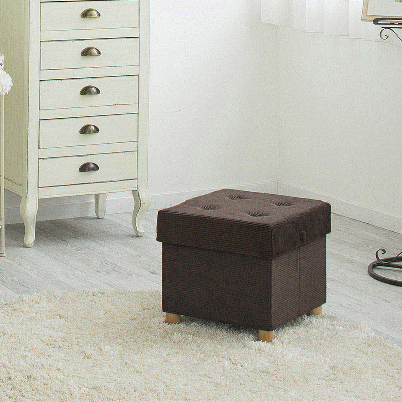 アイリスオーヤマ 脚付き収納スツール ブラウン ASST-38 1個(ご注文単位1個)【直送品】