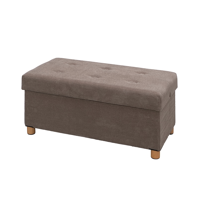 アイリスオーヤマ 脚付き収納スツール ワイド グレー ASSTW-76 1個(ご注文単位1個)【直送品】