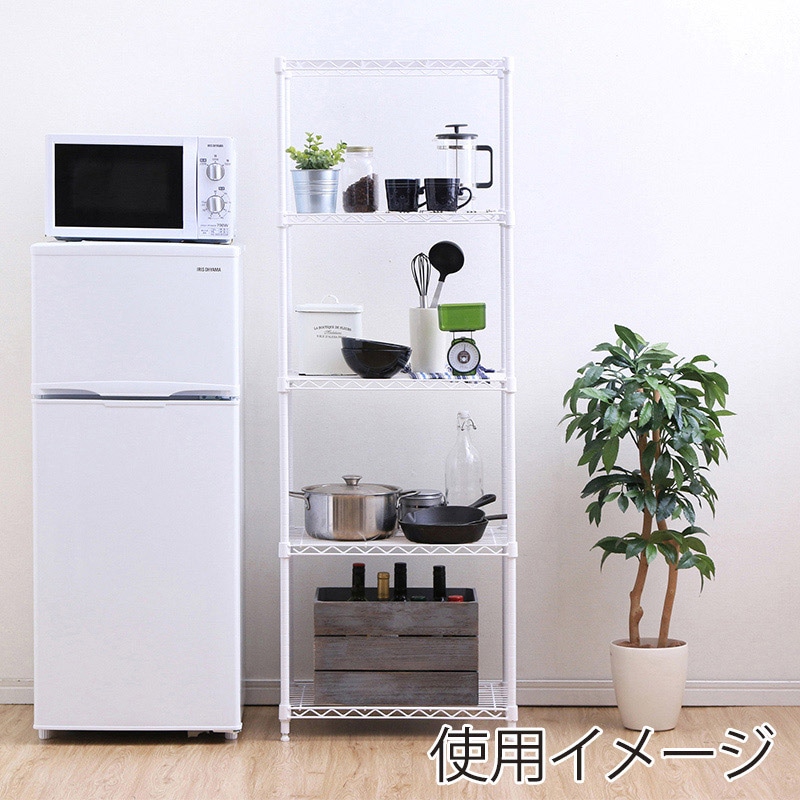 アイリスオーヤマ カラーメタルラック ハイタイプ 5段 55×35×160 ホワイト CMM-55165 1台(ご注文単位1台)【直送品】