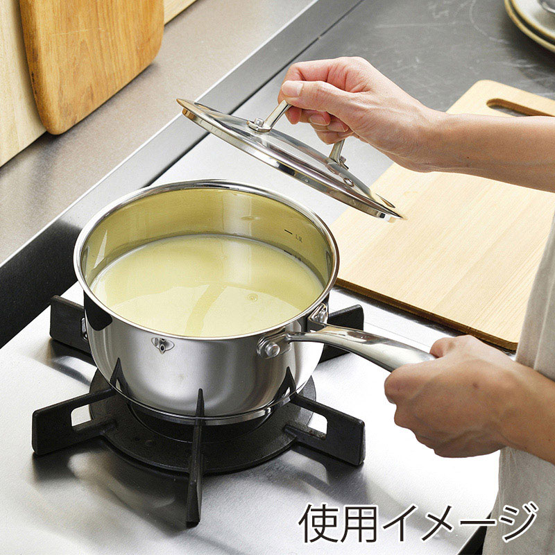 アイリスオーヤマ ステンレスシリーズ 片手なべ IH/ガス火対応 18cm ガラスふた付 SP-P18 1個(ご注文単位1個)【直送品】