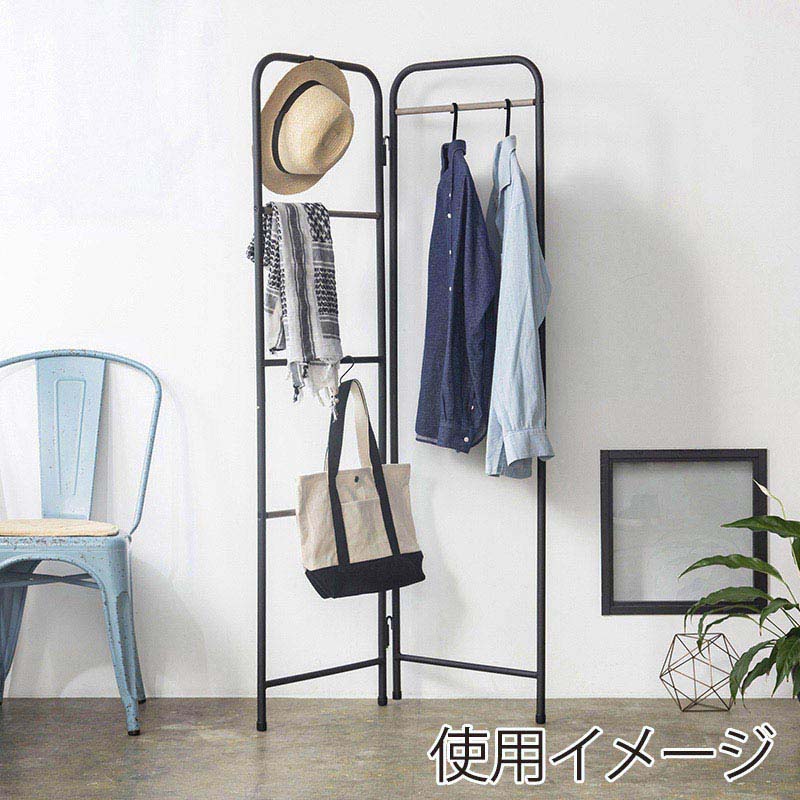 アイリスオーヤマ スタイルハンガー 折りたたみタイプ ブラック PI-O150 1台(ご注文単位1台)【直送品】