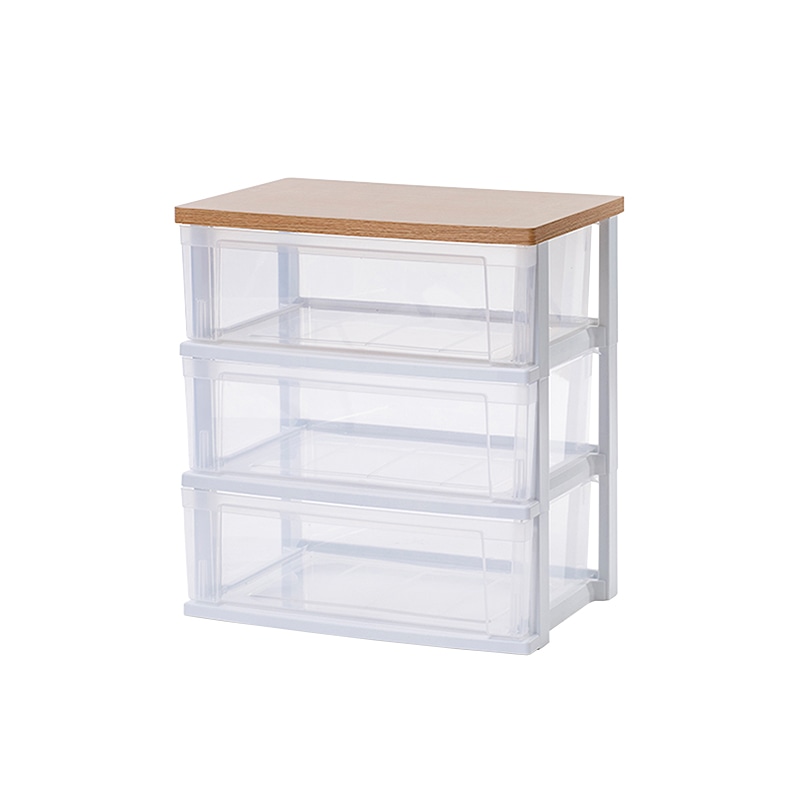 アイリスオーヤマ ウッドトップチェスト 3段 フレンチオーク/クリア NSW-543WT 1台(ご注文単位1台)【直送品】