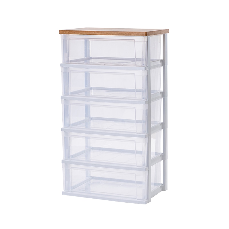 アイリスオーヤマ ウッドトップチェスト 5段 フレンチオーク/クリア NSW-545WT 1台(ご注文単位1台)【直送品】