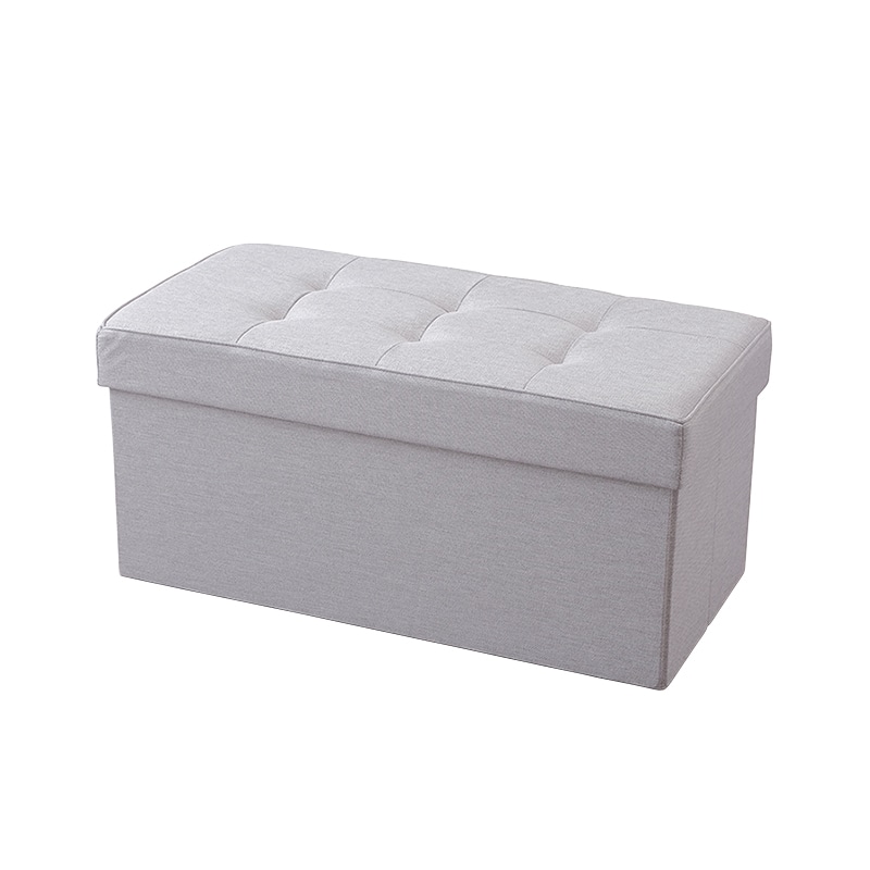 アイリスオーヤマ 折りたたみ収納スツール ワイド ライトグレー SSTR-76 1個(ご注文単位1個)【直送品】