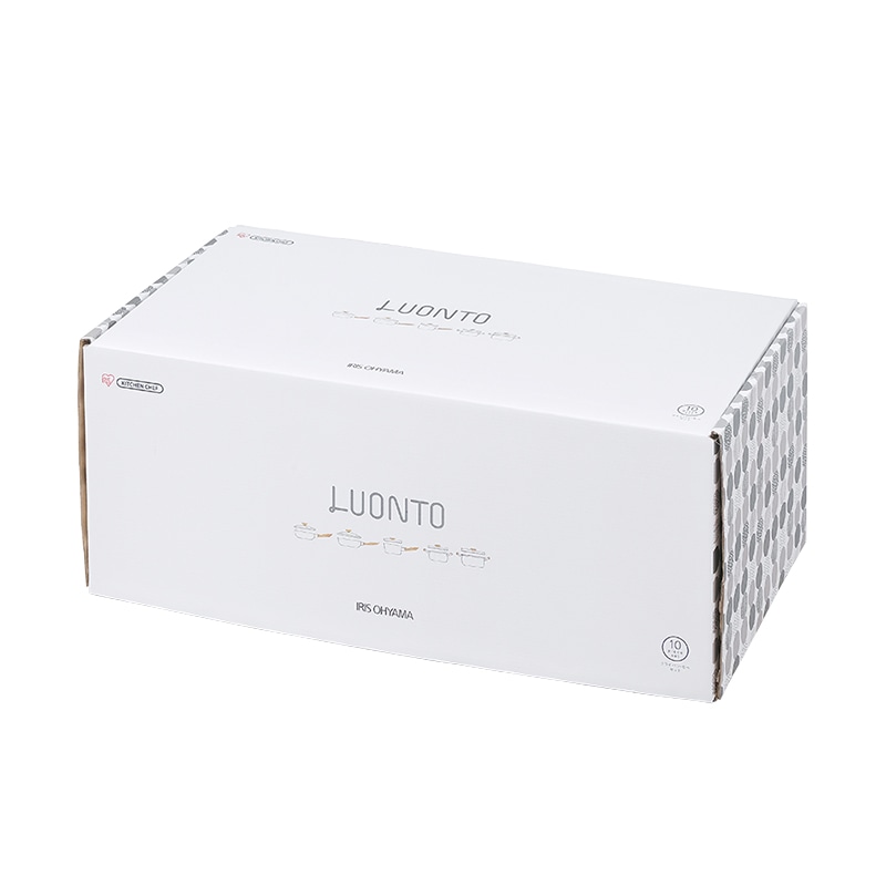 アイリスオーヤマ ルオント　フライパン・なべ10点セット IH／ガス火対応　ホワイト LUO-SE10W 1個（ご注文単位1個）【直送品】