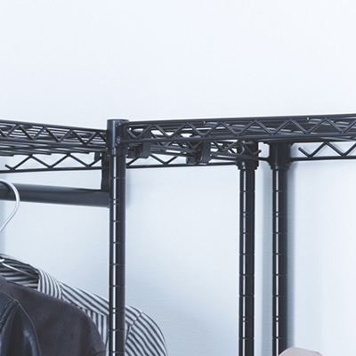 アイリスオーヤマ カラーメタルラックパーツ　コネクター ブラック CMM-2R 1セット（ご注文単位1セット）【直送品】