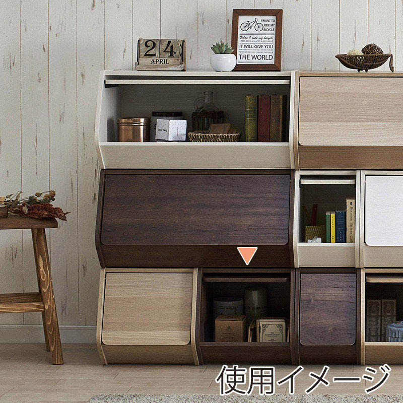 アイリスオーヤマ スタックボックス 扉付き 幅30cm ブラウン STB-300D 1台(ご注文単位1台)【直送品】