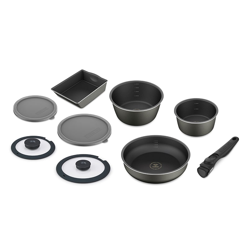 アイリスオーヤマ ダイヤモンドコートパン　ディープラス　9点セット ガス火用　ロイヤルグレー DCG-S9S 1個（ご注文単位1個）【直送品】