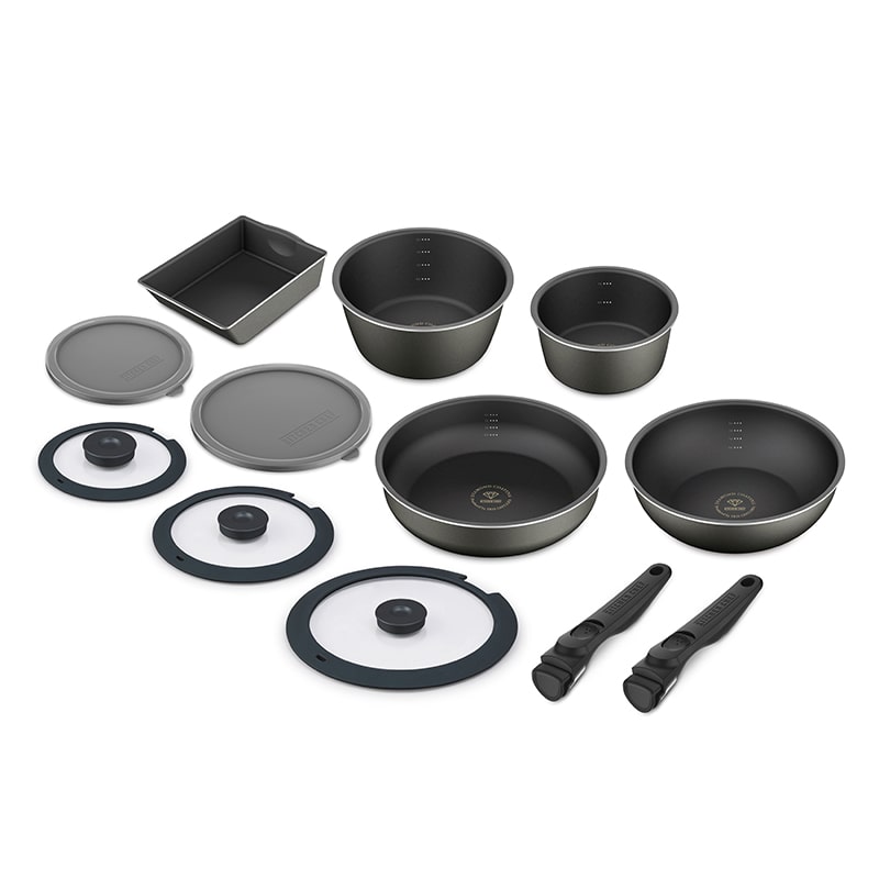 アイリスオーヤマ ダイヤモンドコートパン　ディープラス12点セット ガス火用　ロイヤルグレー DCG-S12S 1個（ご注文単位1個）【直送品】