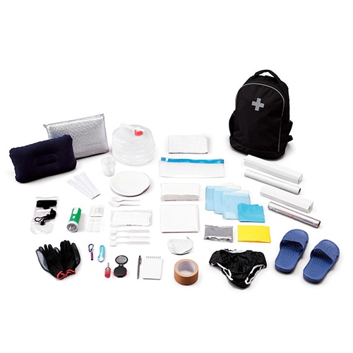 防災リュックセット 33点セット BRS-33 ブラック 1個(ご注文単位1個)【直送品】