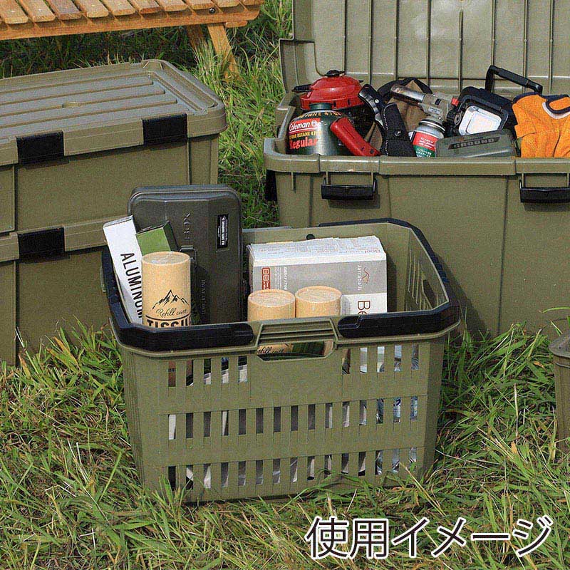 アイリスオーヤマ アウトドアバスケット ODバスケット 37L カーキ BT-OD37 1個(ご注文単位1個)【直送品】