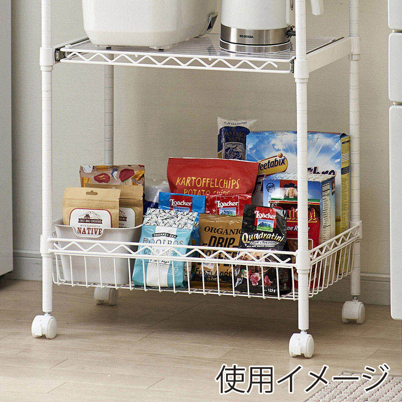 アイリスオーヤマ カラーメタルラックパーツ　バスケット棚板 幅55cm　ホワイト CMM-5535BT 1枚（ご注文単位1枚）【直送品】