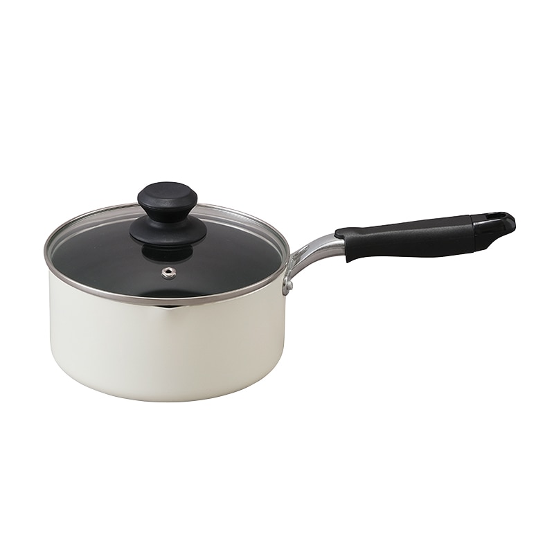 アイリスオーヤマ ダイヤモンドコート　片手なべ　IH／ガス火対応 18cm　ホワイト DIS-P18 1個（ご注文単位1個）【直送品】