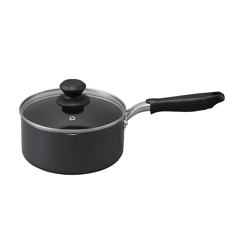 アイリスオーヤマ ダイヤモンドコート　片手なべ　IH／ガス火対応 18cm　ブラック DIS-P18 1個（ご注文単位1個）【直送品】