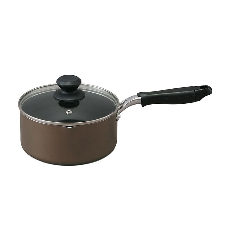 アイリスオーヤマ ダイヤモンドコート　片手なべ　IH／ガス火対応 18cm　ブラウン DIS-P18 1個（ご注文単位1個）【直送品】