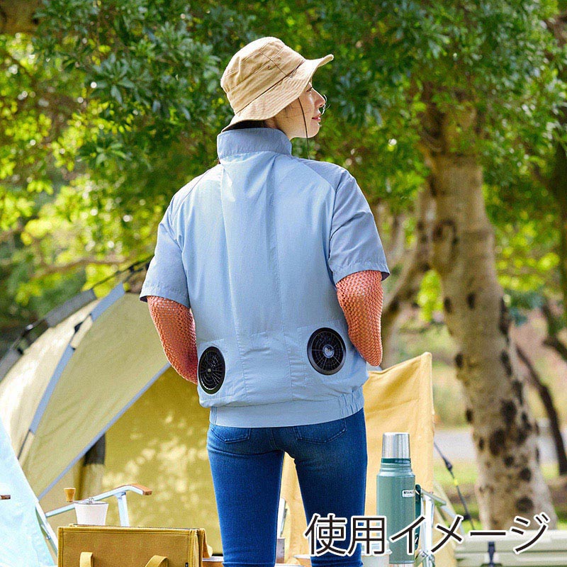 アイリスオーヤマ クールウェア CASUALセット 半袖 フード無し LL 水色 CCS-LL02-A 1セット(ご注文単位1セット)【直送品】