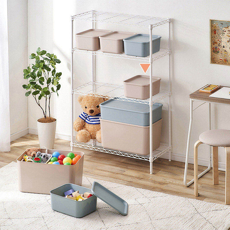 アイリスオーヤマ フタ付き積み重ねBOX　Sサイズ ピンクベージュ FTB-29 1個（ご注文単位6個）【直送品】