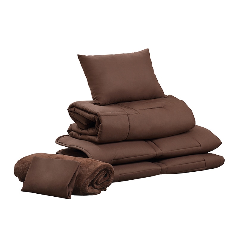 アイリスオーヤマ コンパクト布団 5点セット Sサイズ ブラウン KFS-C5S 1セット(ご注文単位1セット)【直送品】