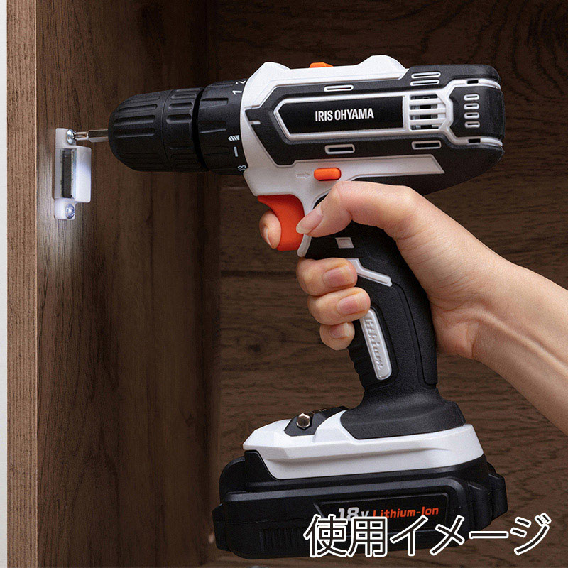 アイリスオーヤマ 電動ドライバー　充電式 18V　本体のみ　ホワイト JCD25-Z 1個（ご注文単位1個）【直送品】