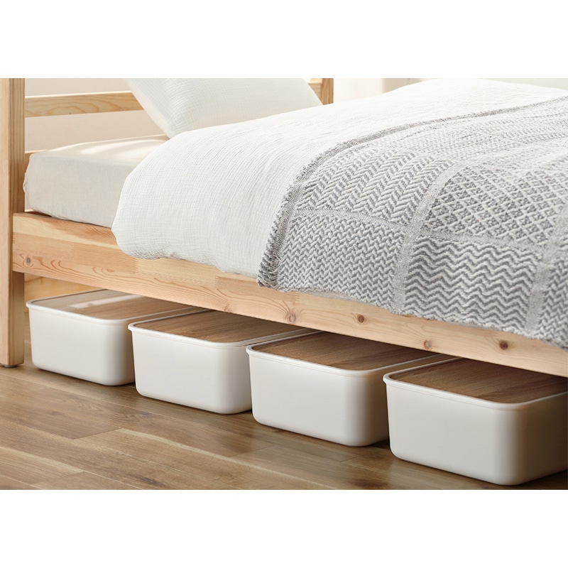 アイリスオーヤマ ナチュラルウッドボックス Mサイズ ホワイト NWB-45 1個(ご注文単位6個)【直送品】