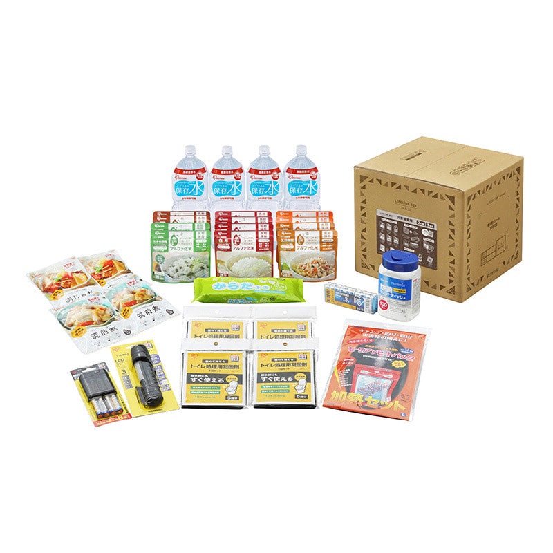 アイリスオーヤマ 防災セット ライフラインボックス 2人用 30点 NLB-30 1個(ご注文単位1個)【直送品】