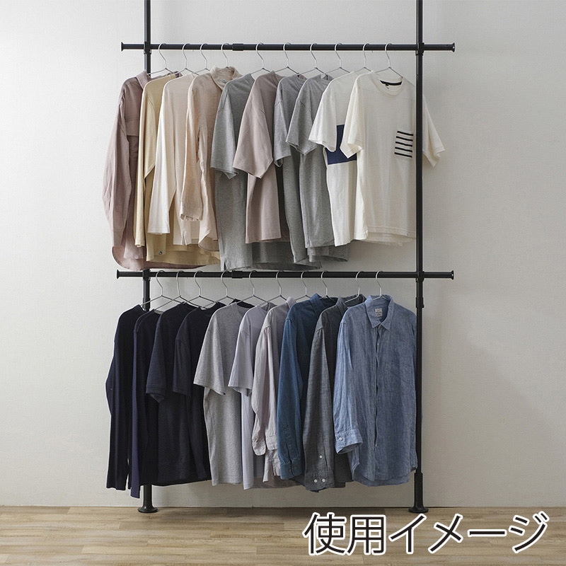 アイリスオーヤマ 突っ張りワードローブ 90~135cm ブラック TWR2-1350 1個(ご注文単位1個)【直送品】