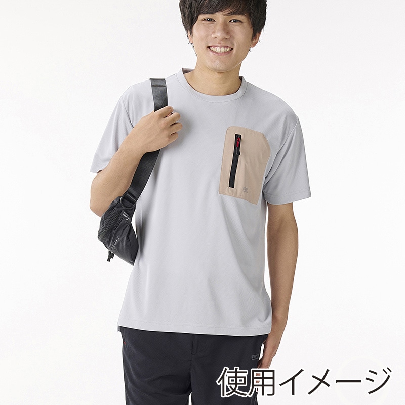 アイリスオーヤマ ファンクト 半袖 ポケット付Tシャツ S ライトグレー FC21203-LGS 1枚(ご注文単位1枚)【直送品】