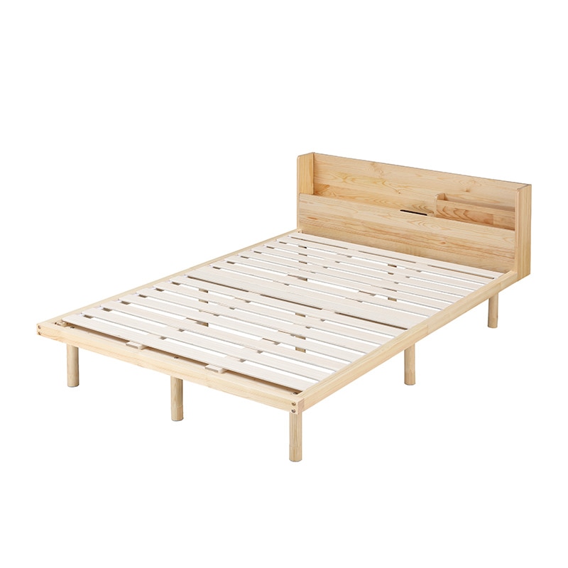 アイリスオーヤマ 高耐荷重 すのこベッド 宮付き ダブル ナチュラル HWBM-D 1台(ご注文単位1台)【直送品】