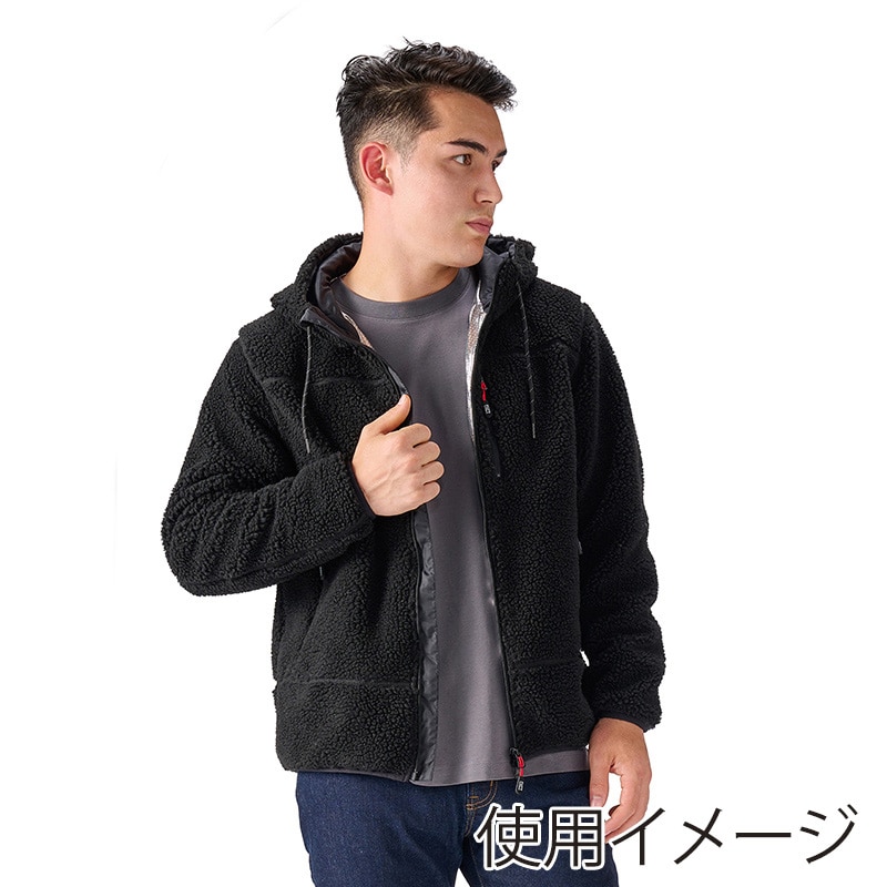 アイリスオーヤマ ファンクト あったか裏アルミ ボアパーカー 3L ブラック FC21501-BK3L 1枚(ご注文単位1枚)【直送品】