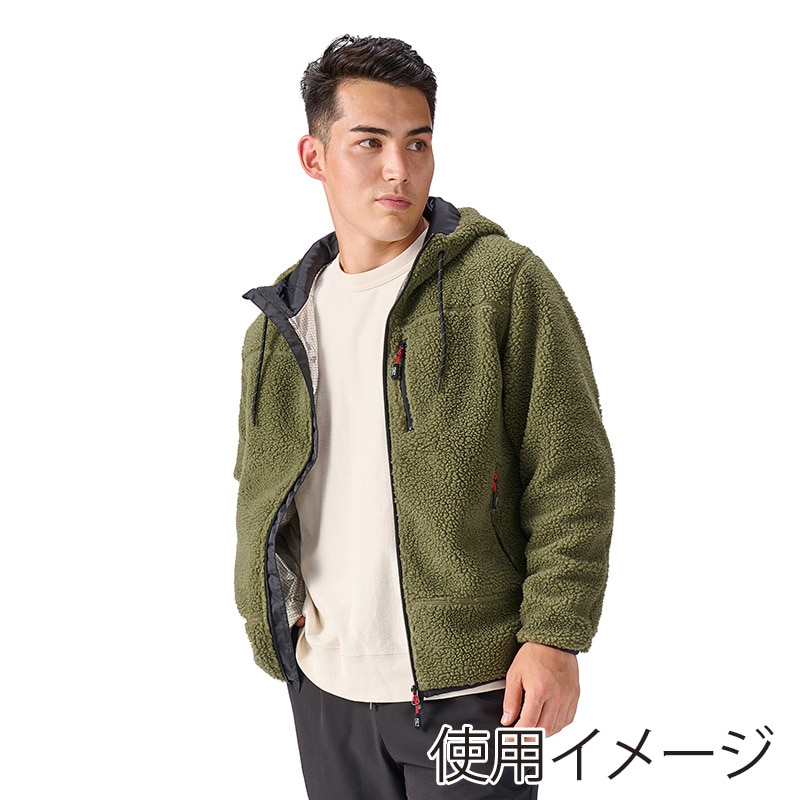 アイリスオーヤマ ファンクト あったか裏アルミ ボアパーカー XL カーキ FC21501-KHXL 1枚(ご注文単位1枚)【直送品】