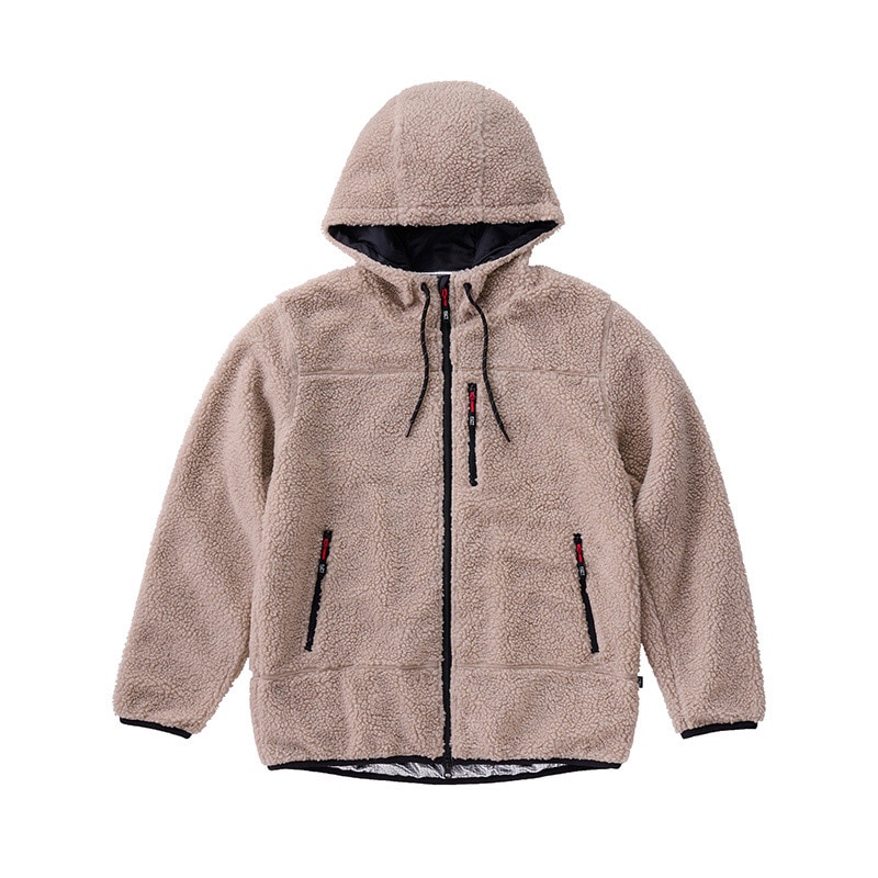 アイリスオーヤマ ファンクト　あったか裏アルミ　ボアパーカー XL　ベージュ FC21501-BEXL 1枚（ご注文単位1枚）【直送品】