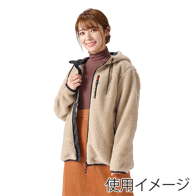 アイリスオーヤマ ファンクト あったか裏アルミ ボアパーカー XL ベージュ FC21501-BEXL 1枚(ご注文単位1枚)【直送品】