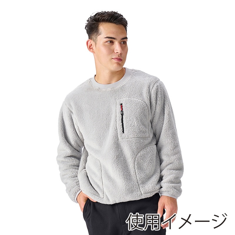 アイリスオーヤマ ファンクト あったかボアフリース トレーナー XL ライトグレー FC21502-LGRXL 1枚(ご注文単位1枚)【直送品】