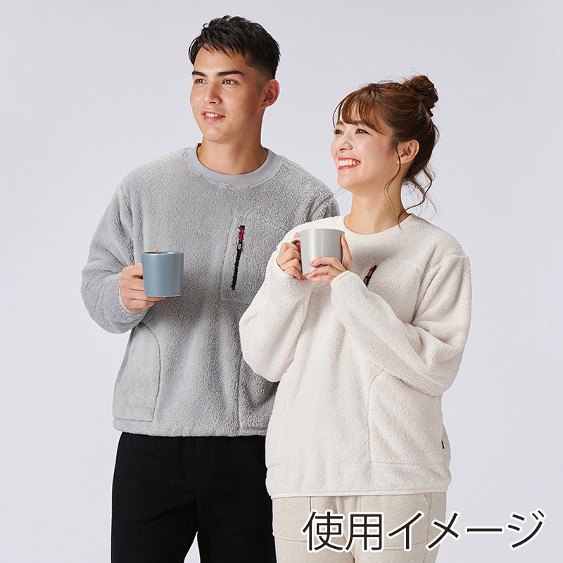 アイリスオーヤマ ファンクト あったかボアフリース トレーナー 3L ライトグレー FC21502-LGR3L 1枚(ご注文単位1枚)【直送品】