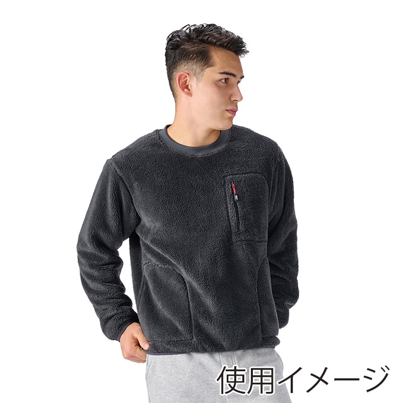 アイリスオーヤマ ファンクト あったかボアフリース トレーナー S チャコールグレー FC21502-CGRS 1枚(ご注文単位1枚)【直送品】