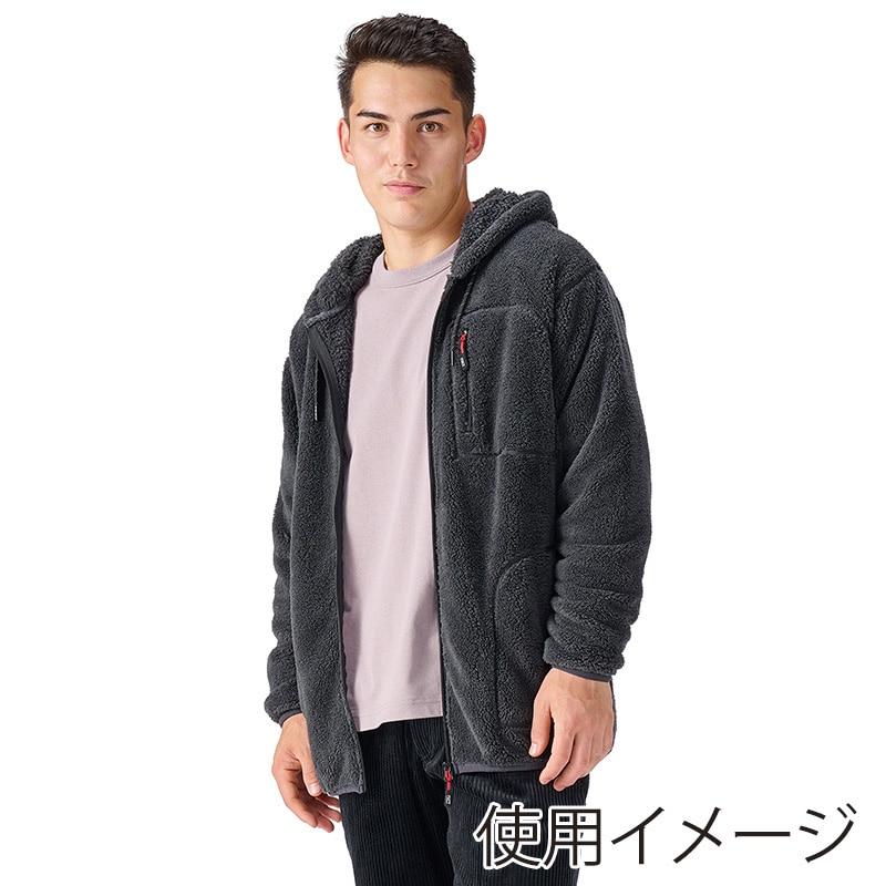 アイリスオーヤマ ファンクト あったかボアフリース パーカー 3L チャコールグレー FC21503-CGR3L 1枚(ご注文単位1枚)【直送品】